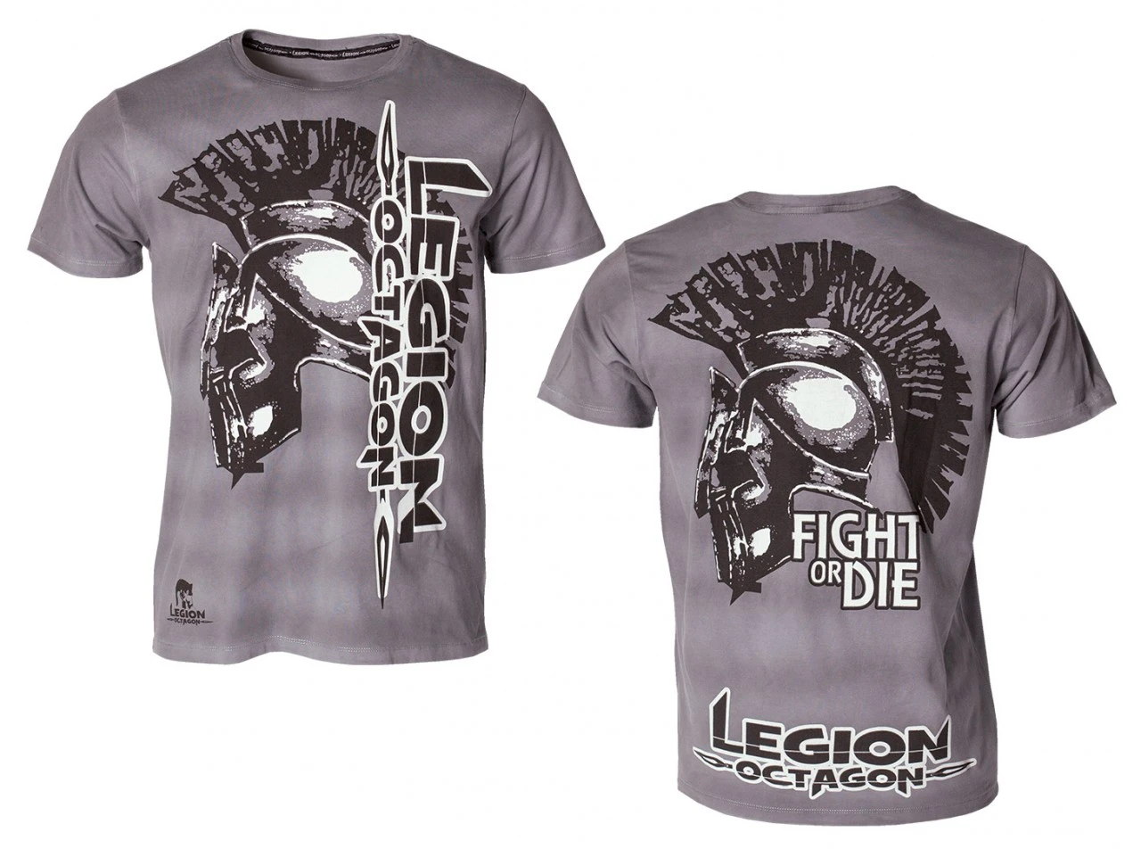 LEGION OCTAGON T-Shirt Fight Or Die, Grau 1 LEGION OCTAGON T-Shirt Fight Or Die, Grau